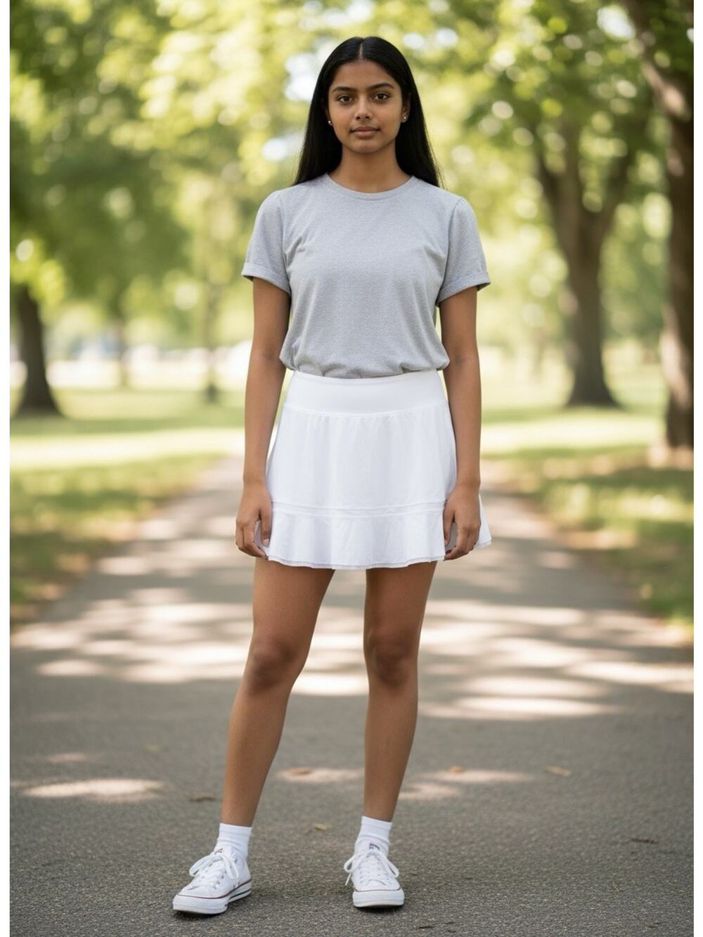 KOJOOIN Women’s White Athletic Skort Size Small Tennis Golf Built In Shorts